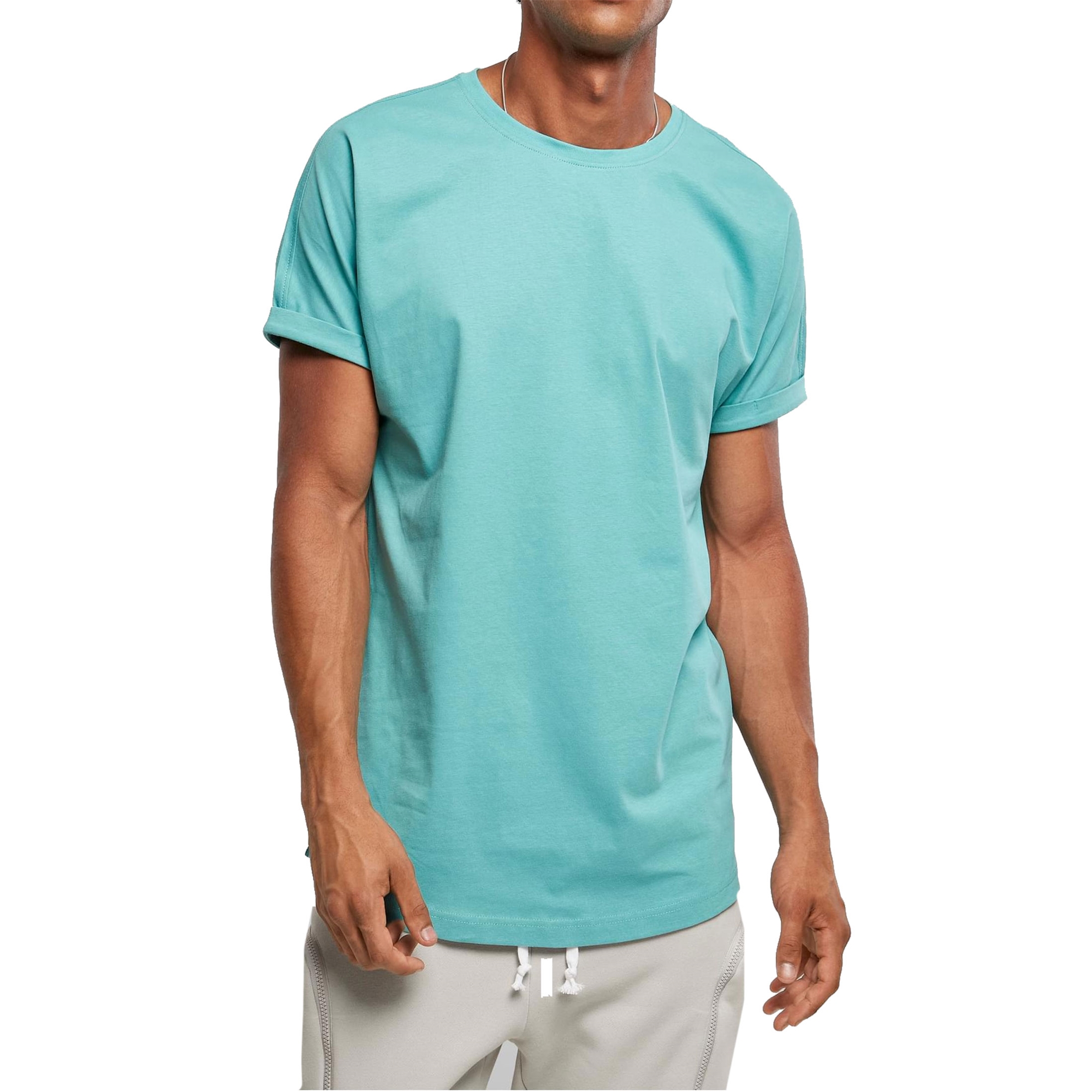 Shirt | extra oversize Tee eBay lang T-Shirt Turnup Herren Shaped Long Urban Classics